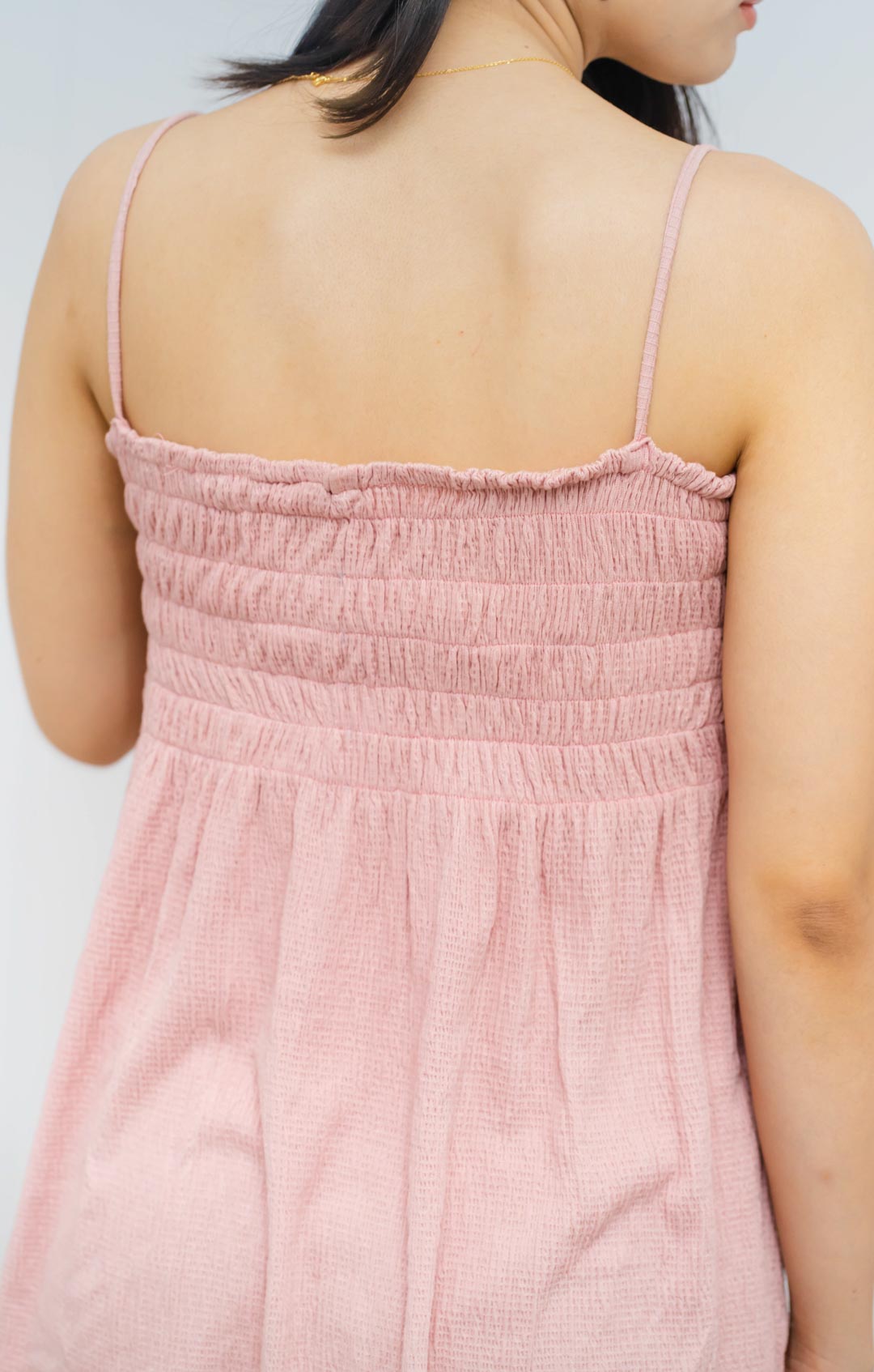 Ruched Spaghetti Strap Pink Top
